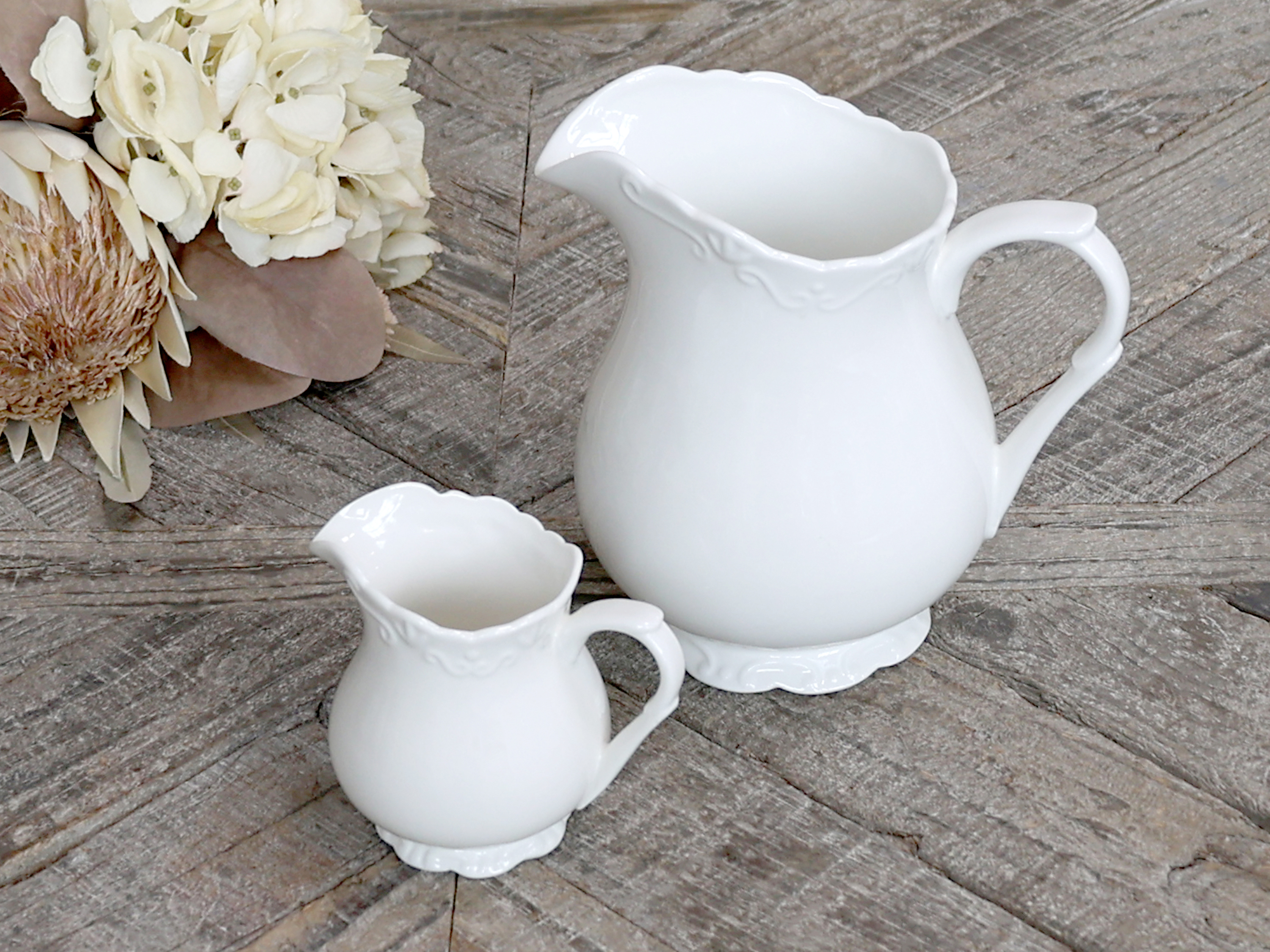 WHITE JUG 100% PORCELAIN 18 CM - PROVENCE - 10