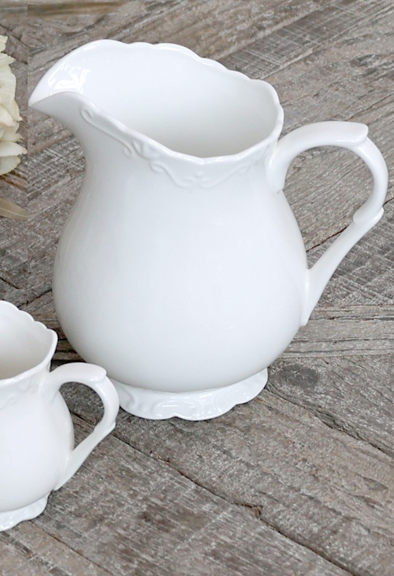 WHITE JUG 100% PORCELAIN 18 CM - PROVENCE