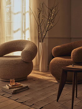 Orbo Lounge Chair Raw Bouclé Tan Ferm Living