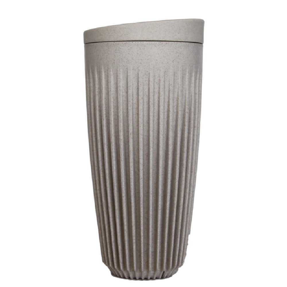 HuskeeCups - Take Away mugg med lock - Tillverkad utav restprodukter från kaffebönan - Naturfärgad - 5