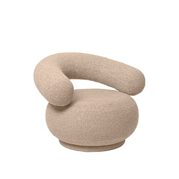 Orbo Lounge Chair Raw Bouclé Natural Ferm Living