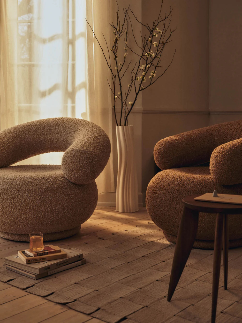 Orbo Lounge Chair Raw Bouclé Natural Ferm Living - 2