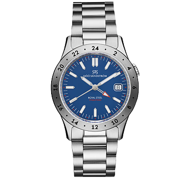 020630 Sjöö Sandström Royal Steel Worldtimer 36 blå