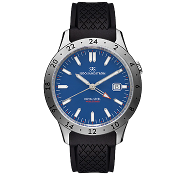 020791 Sjöö Sandström Royal Steel Worldtimer 41 blå