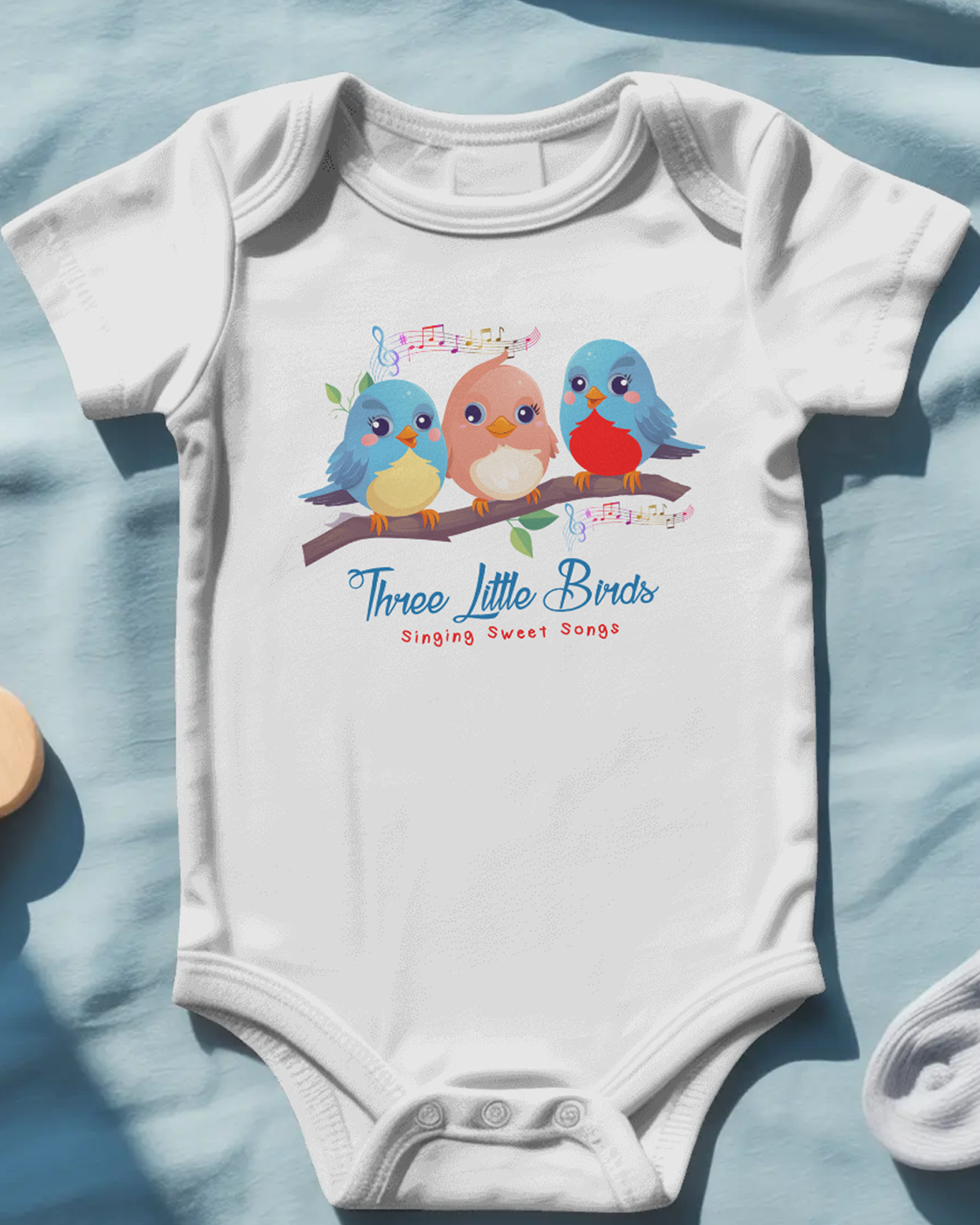 Three Little Birds Bodysuit White