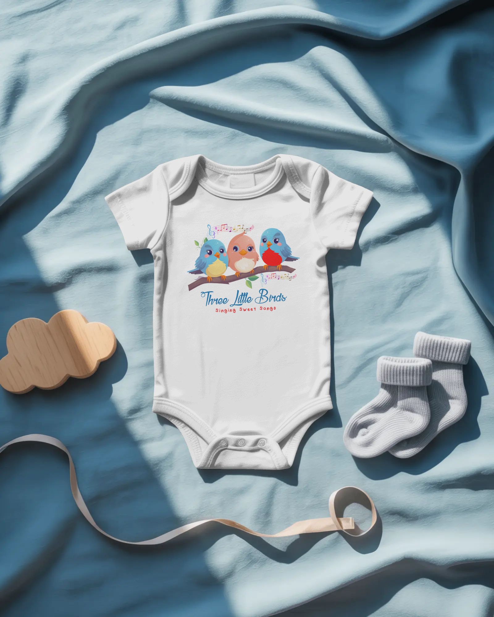 Three Little Birds Bodysuit White