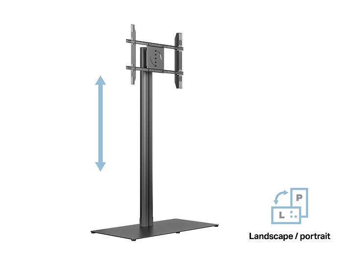 M Public Display Stand 180 HD Single Black w. Floorbase
