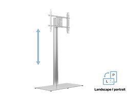 M Public Display Stand 180 HD Single Silver w. Floorbase