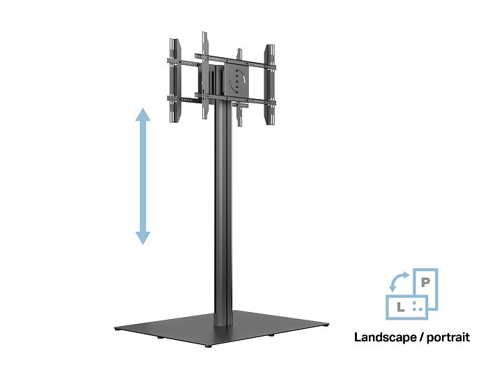 M Public Display Stand 180 HD Back to Back Black w. Floorbase