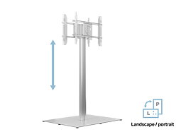 M Public Display Stand 180 HD Back to Back Silver w. Floorbase