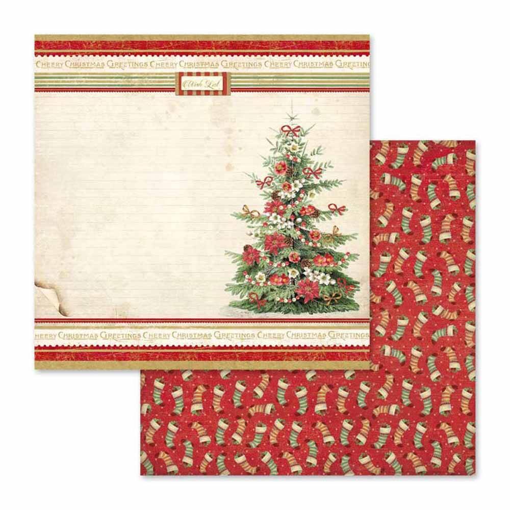 Stamperia - Double Face Paper - Christmas Tree  - 12x12"