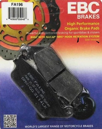 FA196 EBC Bromspads Honda - Triumph  FA196
