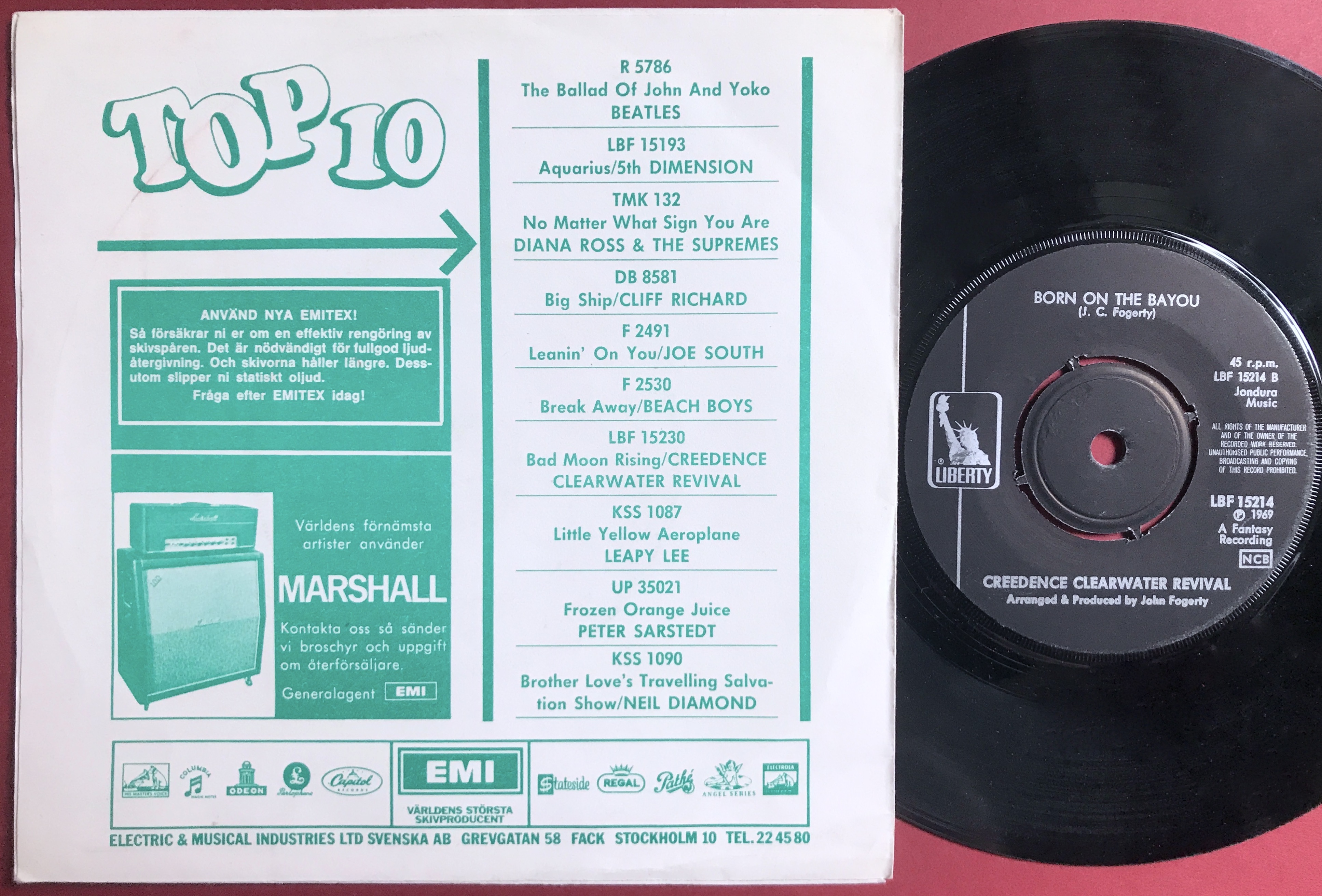 CREEDENCE CLEARWATER REVIVAL - Proud Mary Swe PS 1969 - 2