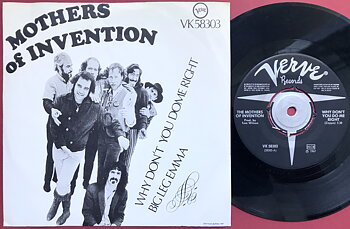 MOTHERS OF INVENTION - Why don´t you do me right / Big leg Emma Swe PS 1967