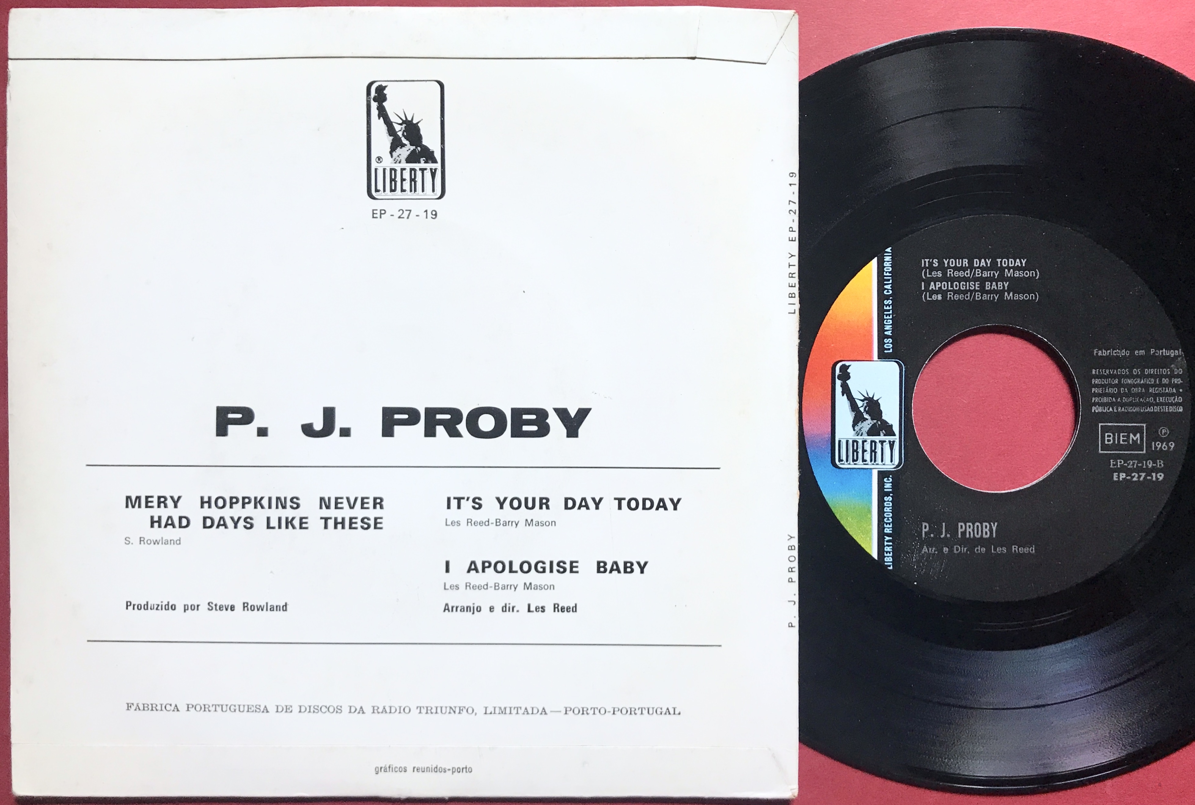 P.J. PROBY - Merv Hoppkins  never had days like these Portugal EP 1969 - 2