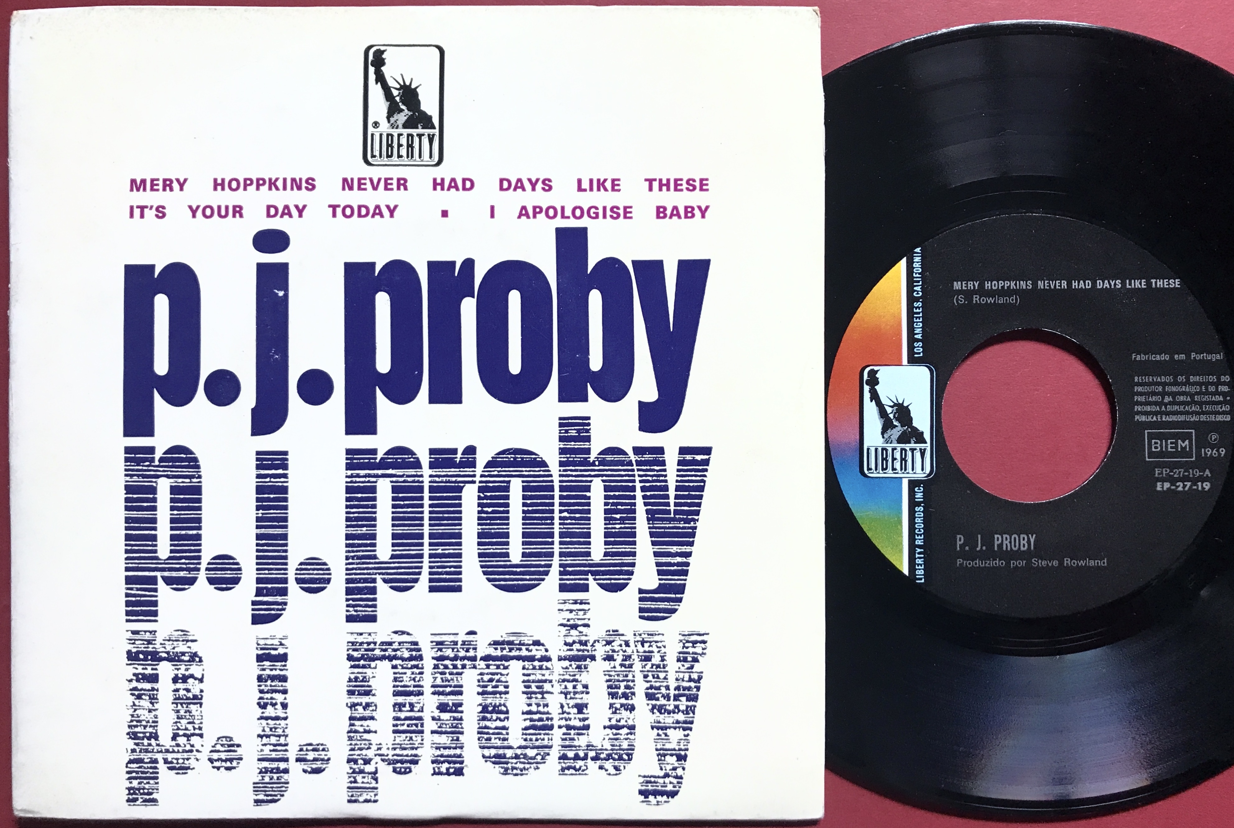 P.J. PROBY - Merv Hoppkins  never had days like these Portugal EP 1969