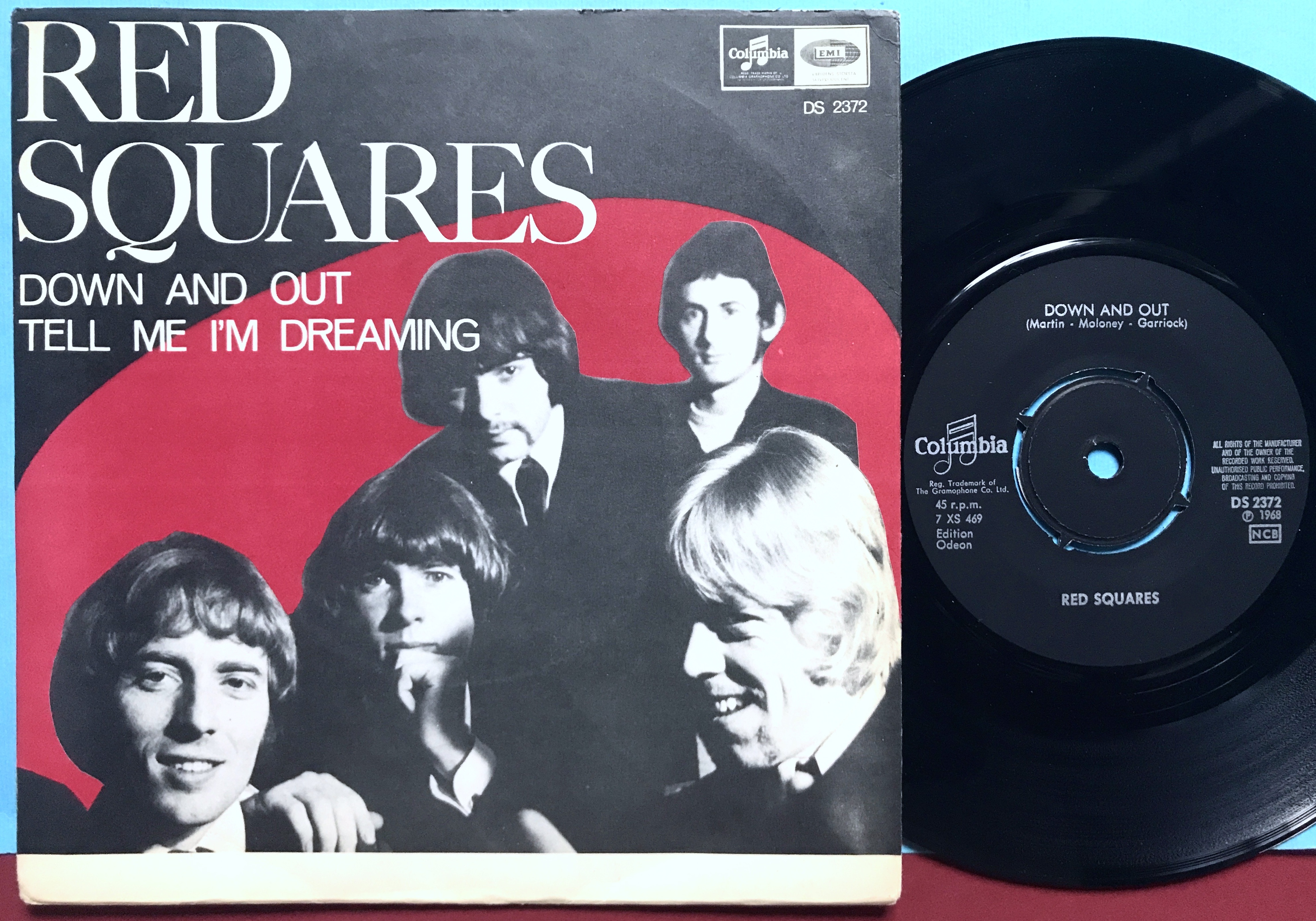 RED SQUARES - Down and out Swe PS 1968