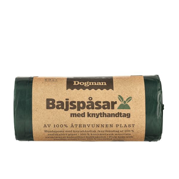 Bajspåsar av 100% återvunnen plast 60-pack