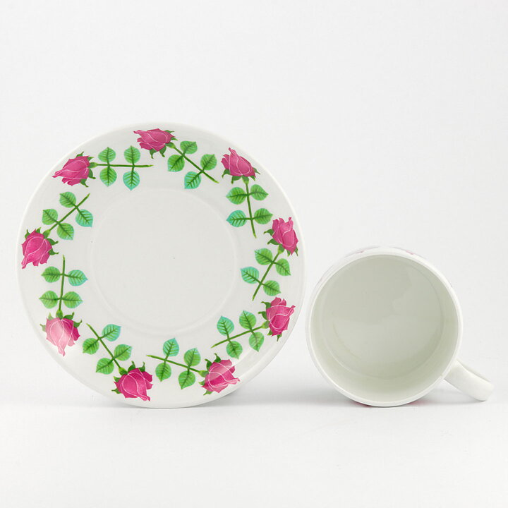 Stig Lindberg (Pynta 1962) Teacup with Pink/Green Roses Decor 11 cm
