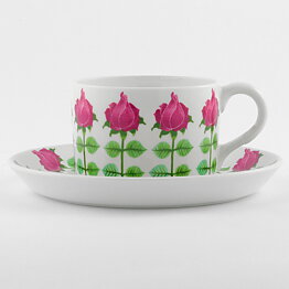 Stig Lindberg (Pynta 1962) Teacup with Pink/Green Roses Decor 11 cm