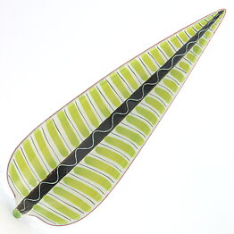 Stig Lindberg (1950s) Leaf Faience Dish with Colorful Decor 32 cm #21