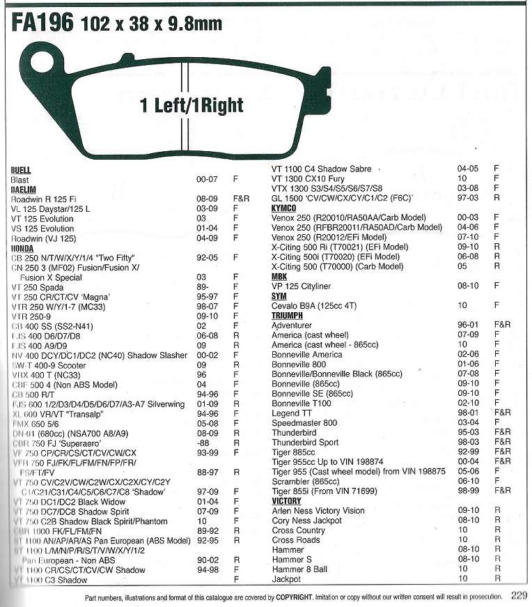 FA196HH  Bromspads Sintrad BMW-Honda-Indian-Suzuki-Triumph-Victory-Yamaha - 4