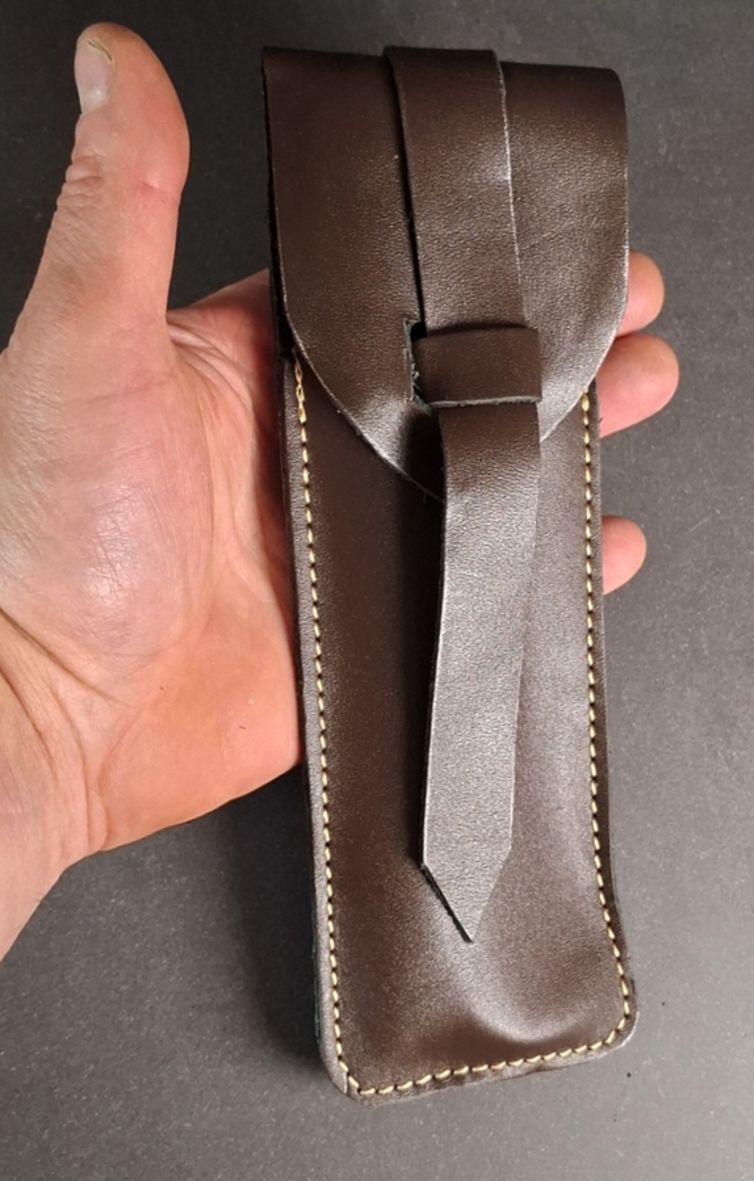 Handsmidda Medeltida bestick Set av 4st med Fodral i Läder - 4