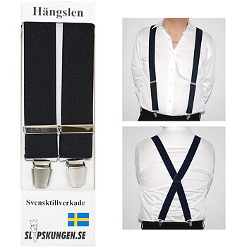 Svenska hängslen  Breda Svarta