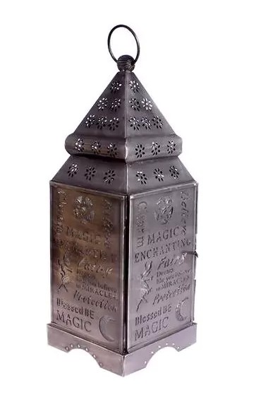 Detaljerad Marockansk Stil Lykta med "Magiska" Symboler och text
