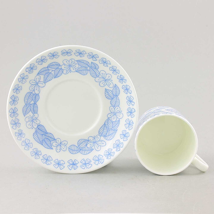 Stig Lindberg (Boro 1960) Strict Coffee Cup with Blue Decor  [Sample Images] 