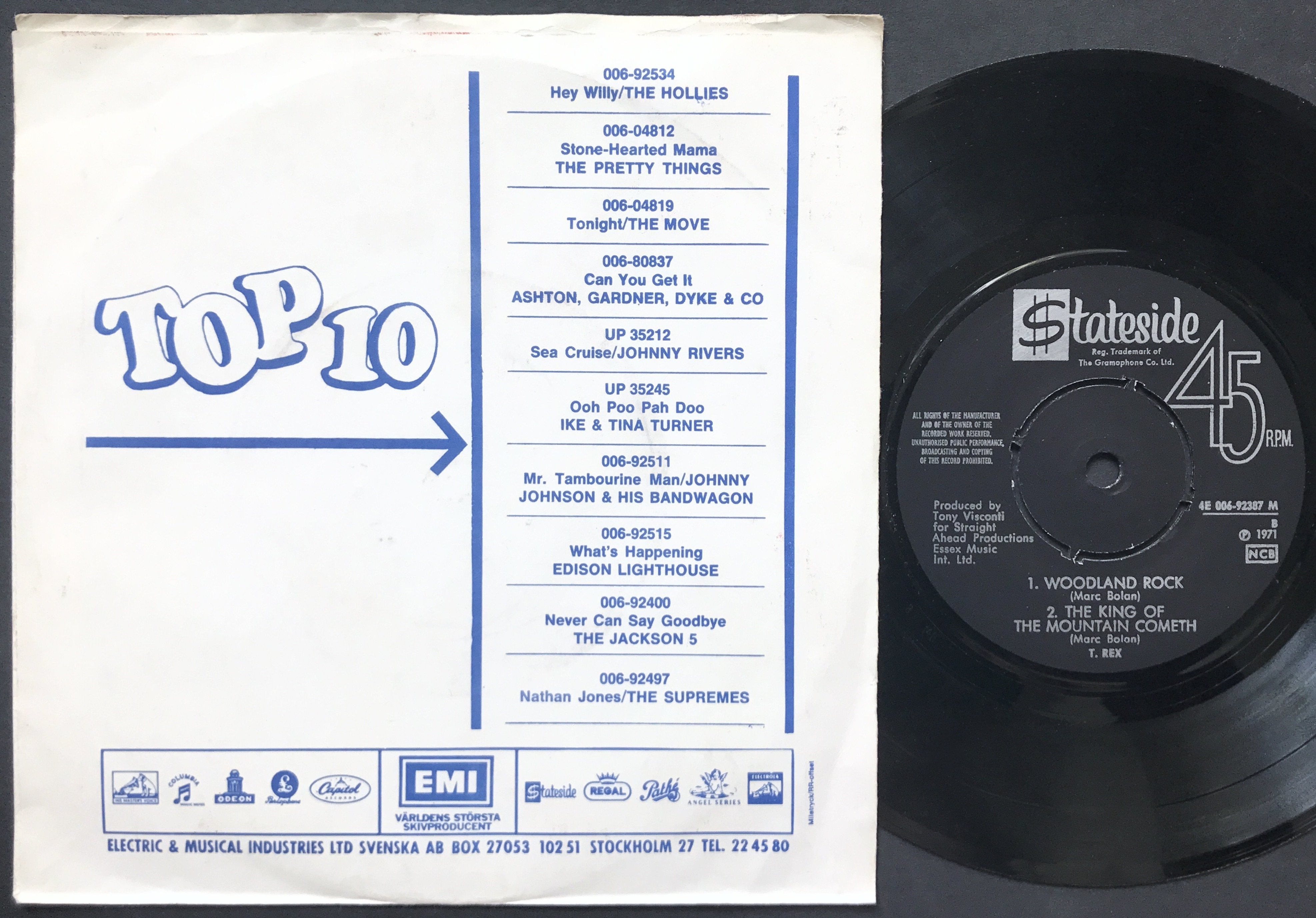 T. REX - Hot love +2 Swe PS 1971 - 2
