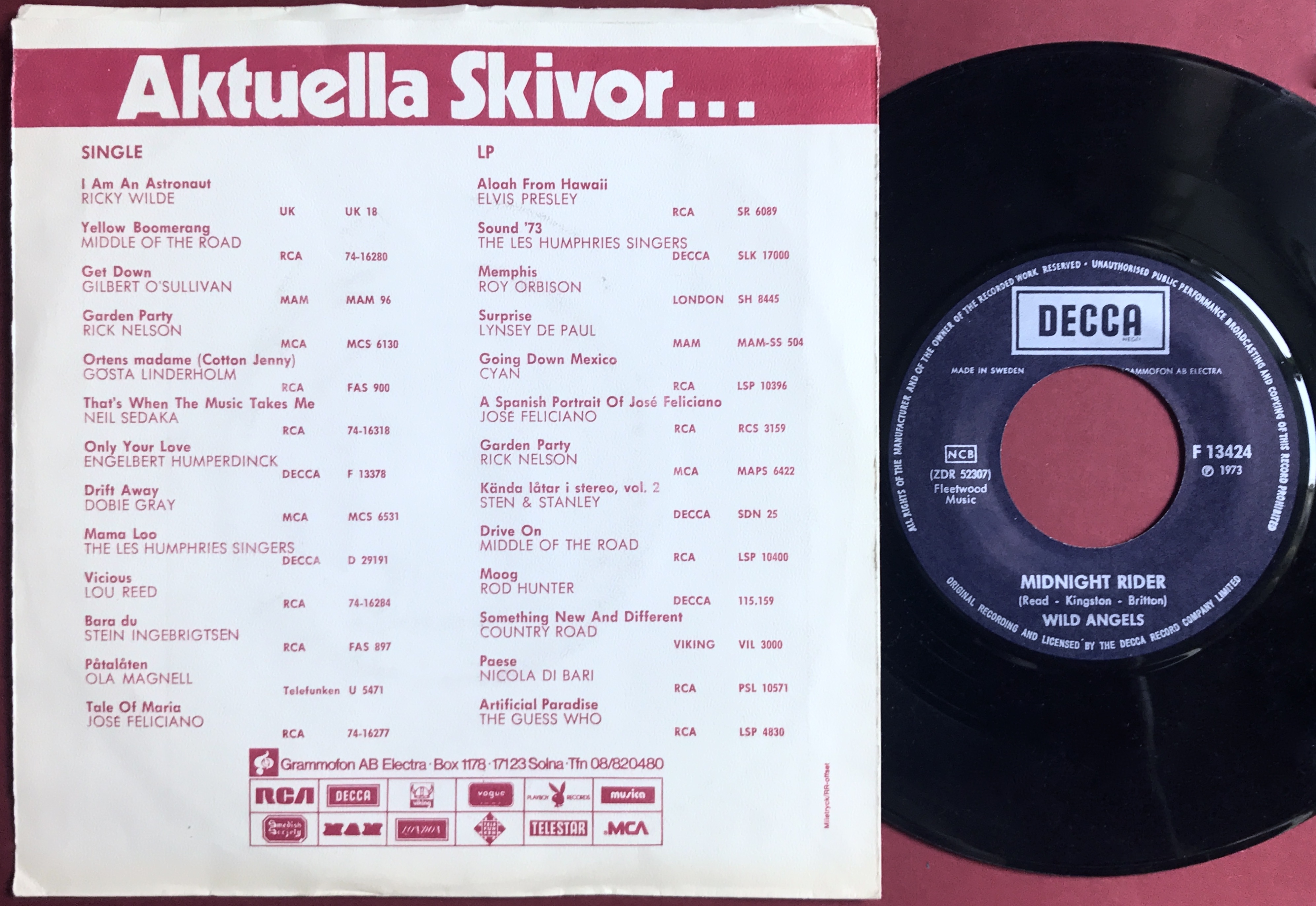 WILD ANGELS - I fought the law Swe PS 1973 - 2