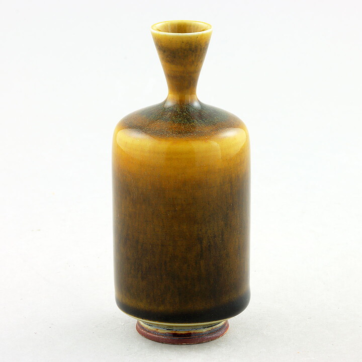 Berndt Friberg (1971) Unique Brown/Yellow Vase 10 cm