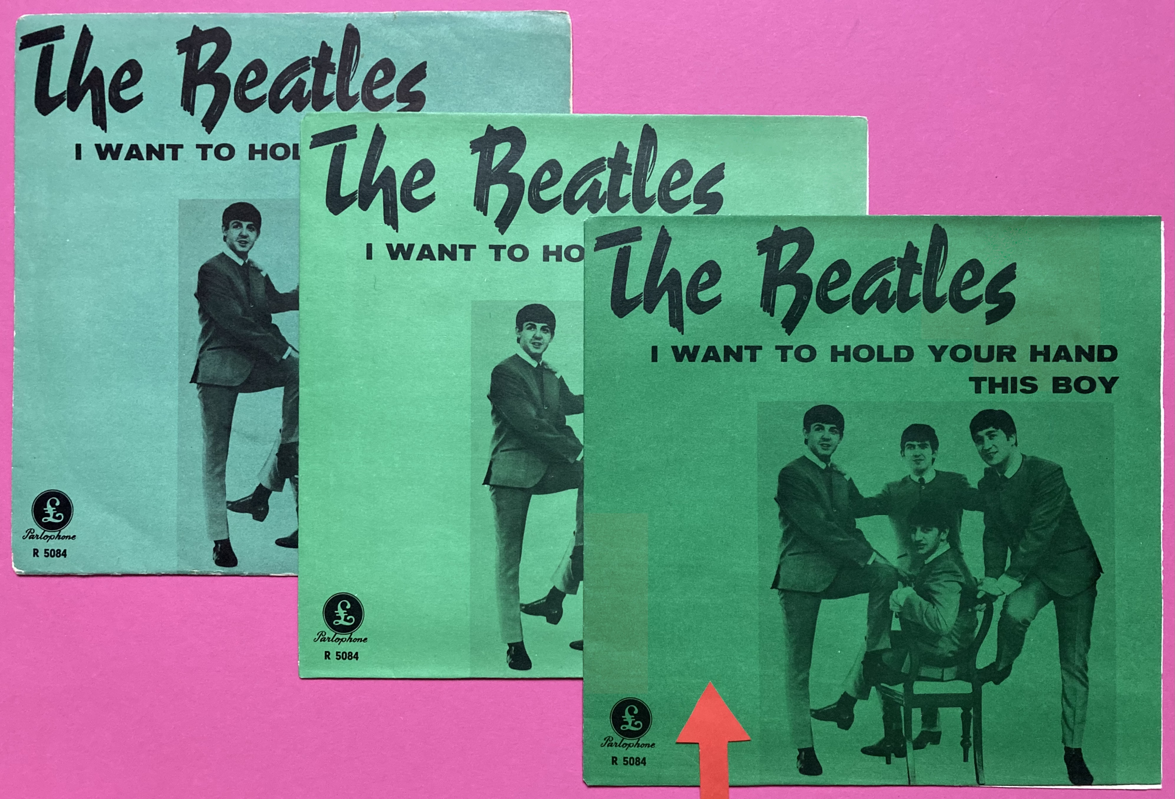 BEATLES - I want to hold your hand 7" MÖRK grön Swe PS 1963 - 5