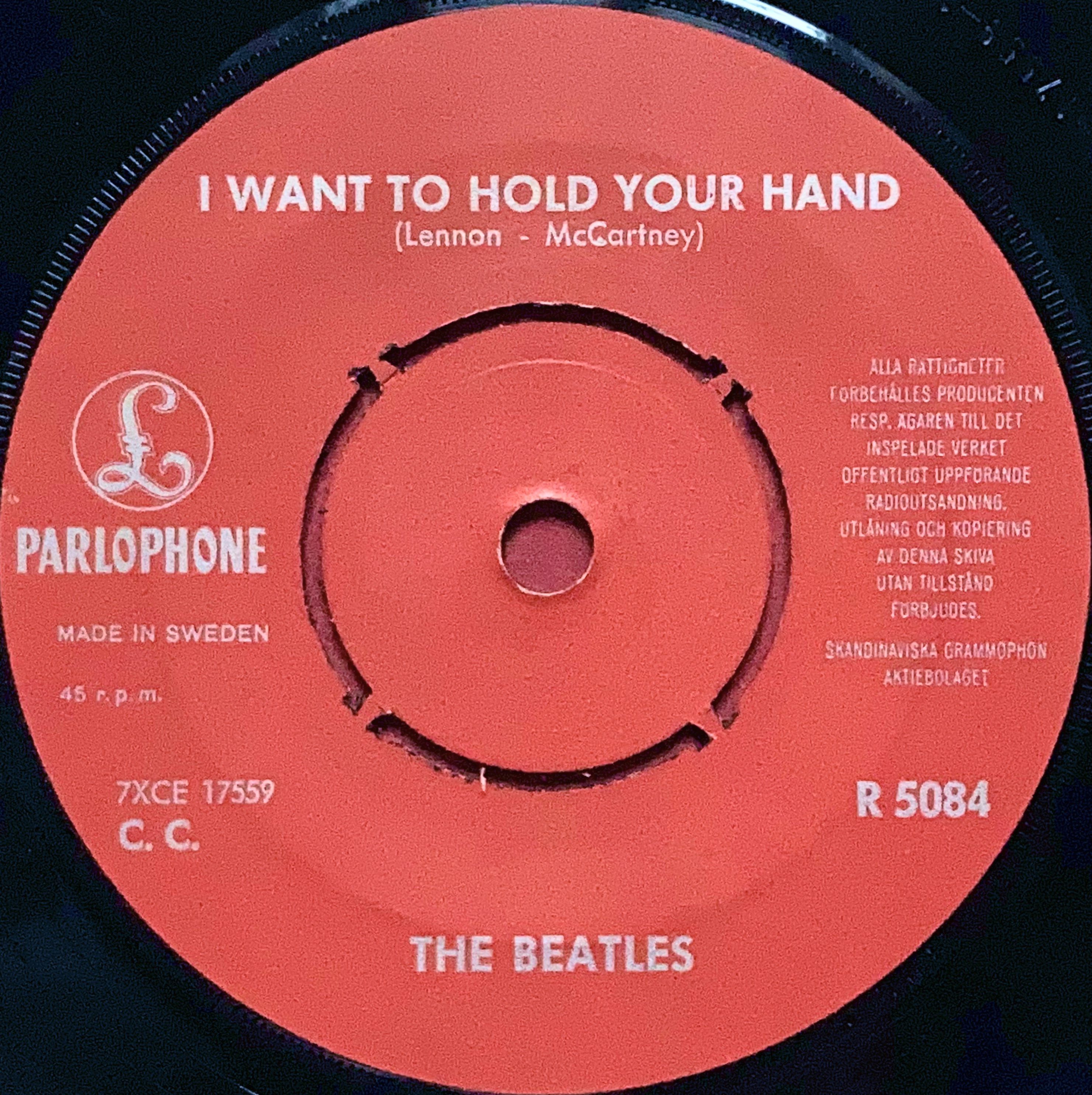 BEATLES - I want to hold your hand 7" MÖRK grön Swe PS 1963 - 3
