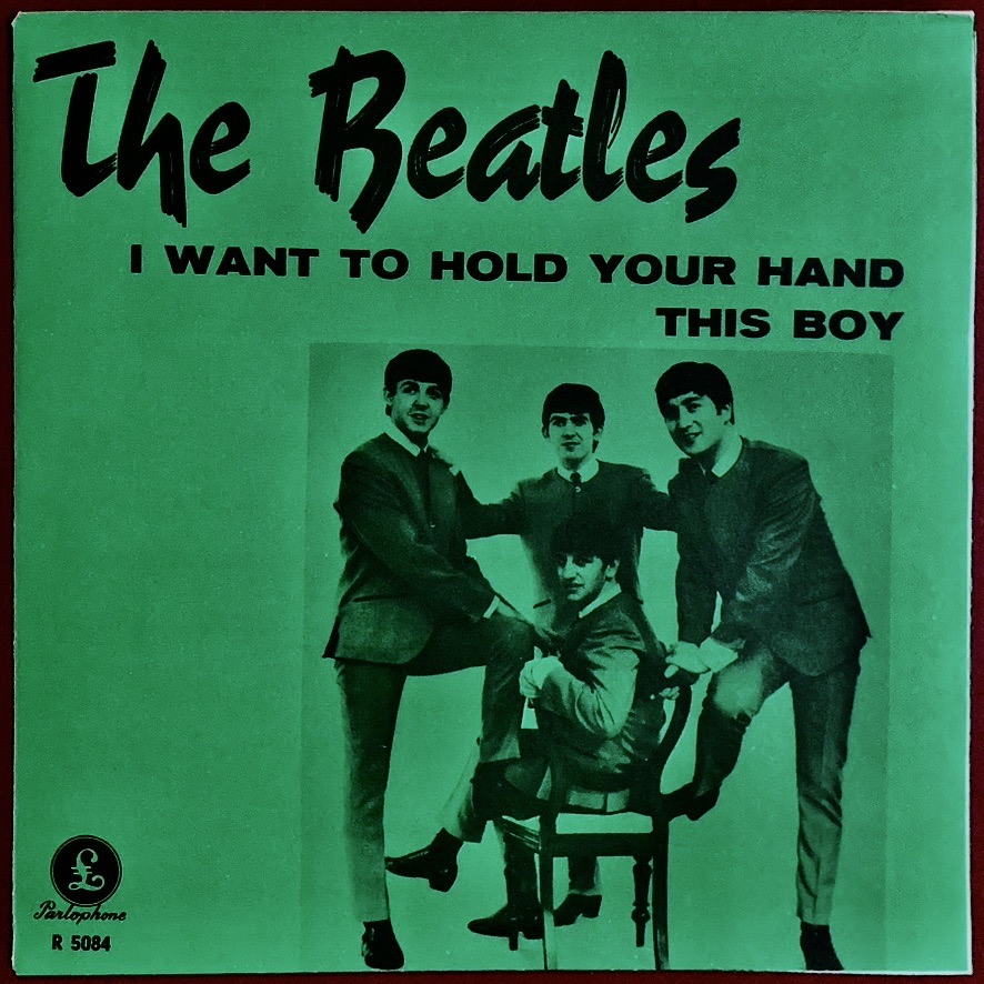 BEATLES - I want to hold your hand 7" MÖRK grön Swe PS 1963