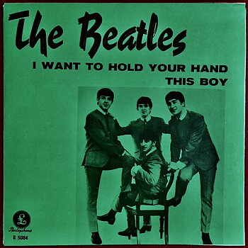 BEATLES - I want to hold your hand 7" MÖRK grön Swe PS 1963