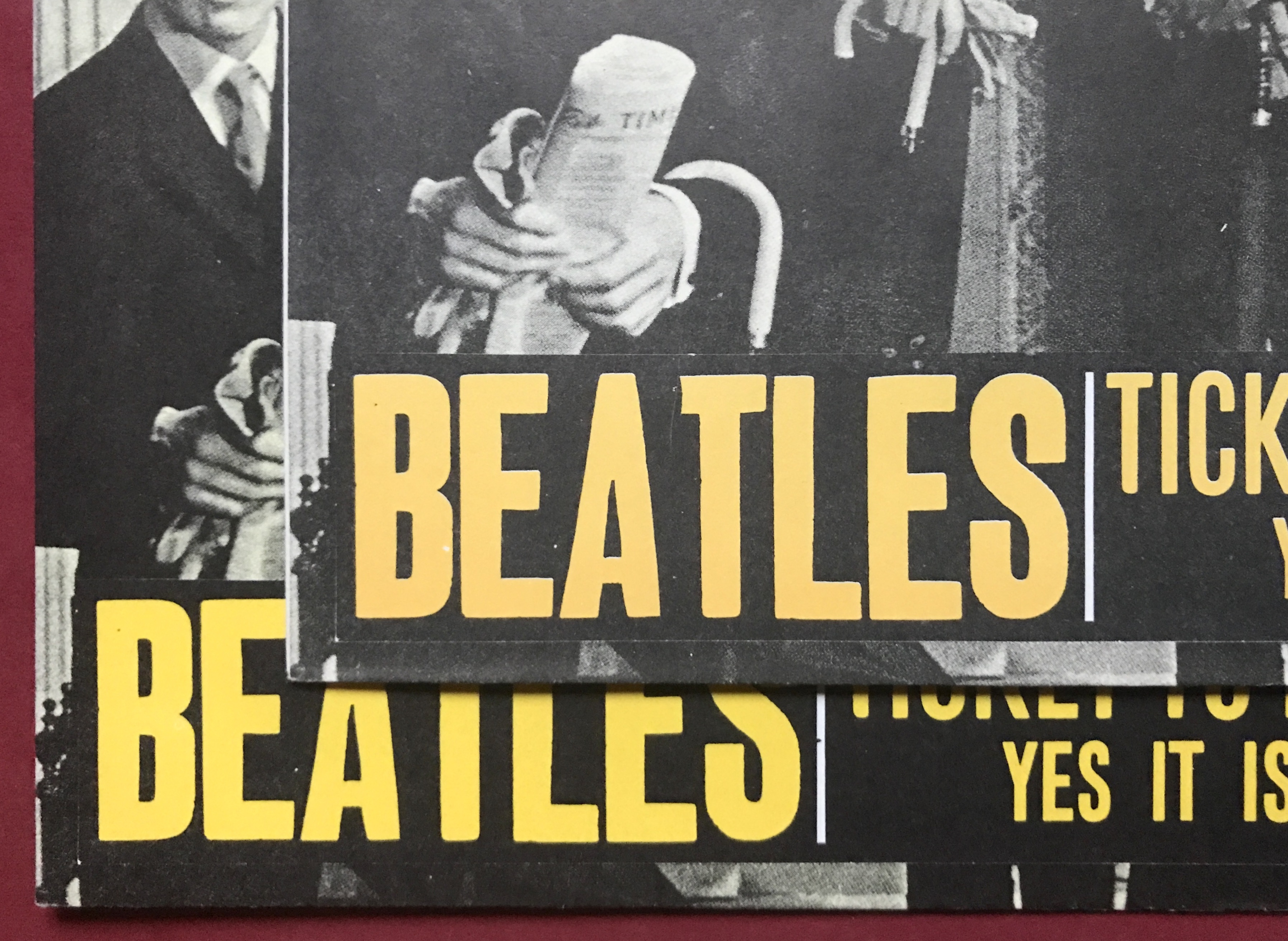 BEATLES - Ticket to ride 7" Mörkgul Swe PS 1965 - 5