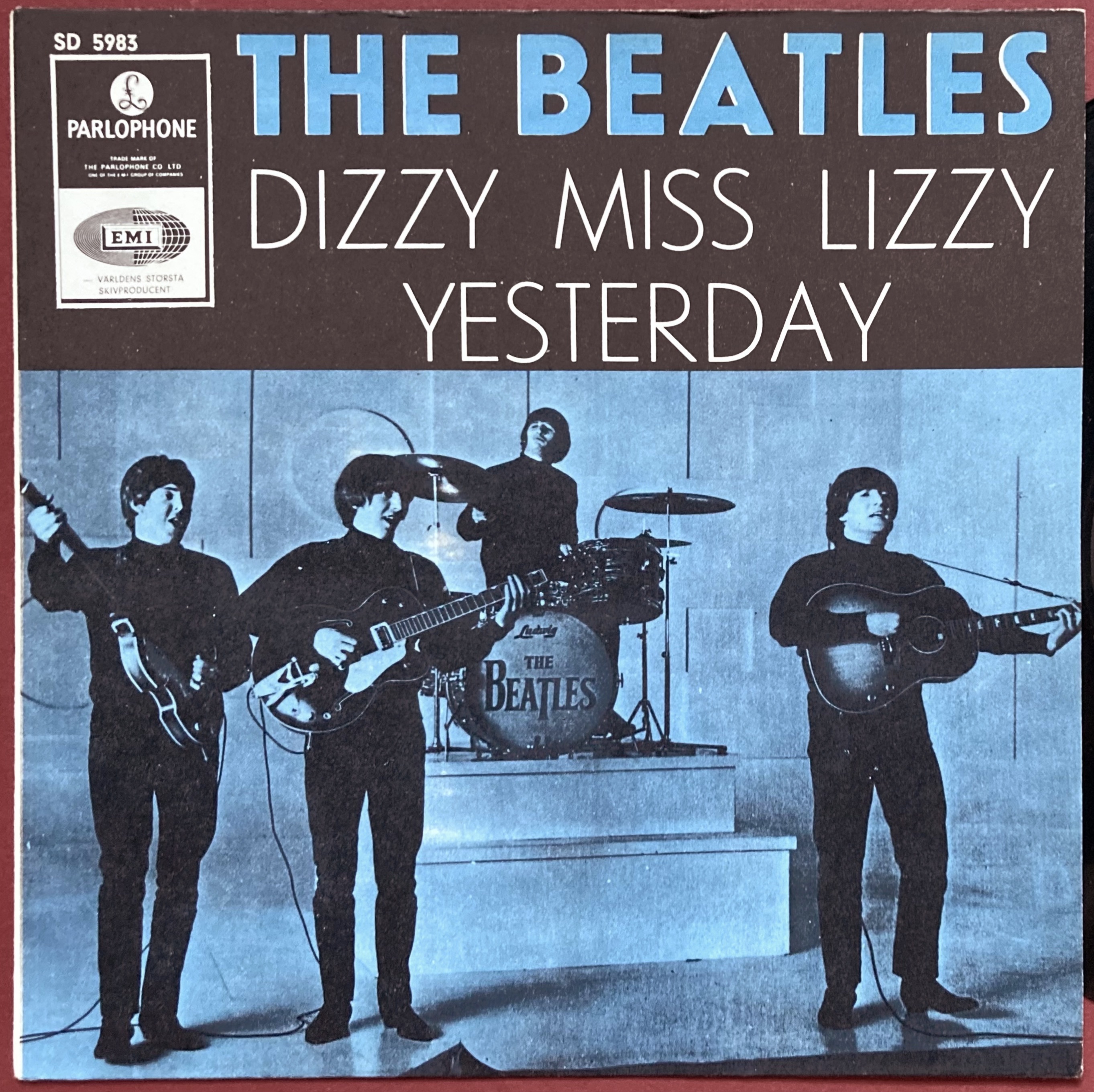 BEATLES - Dizzy Miss Lizzy 7" BLÅ Swe PS 1965