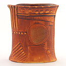  Bertil Vallien (Terra 1978) Brown Hourglass Vase with Relief Decor 13 cm (1)