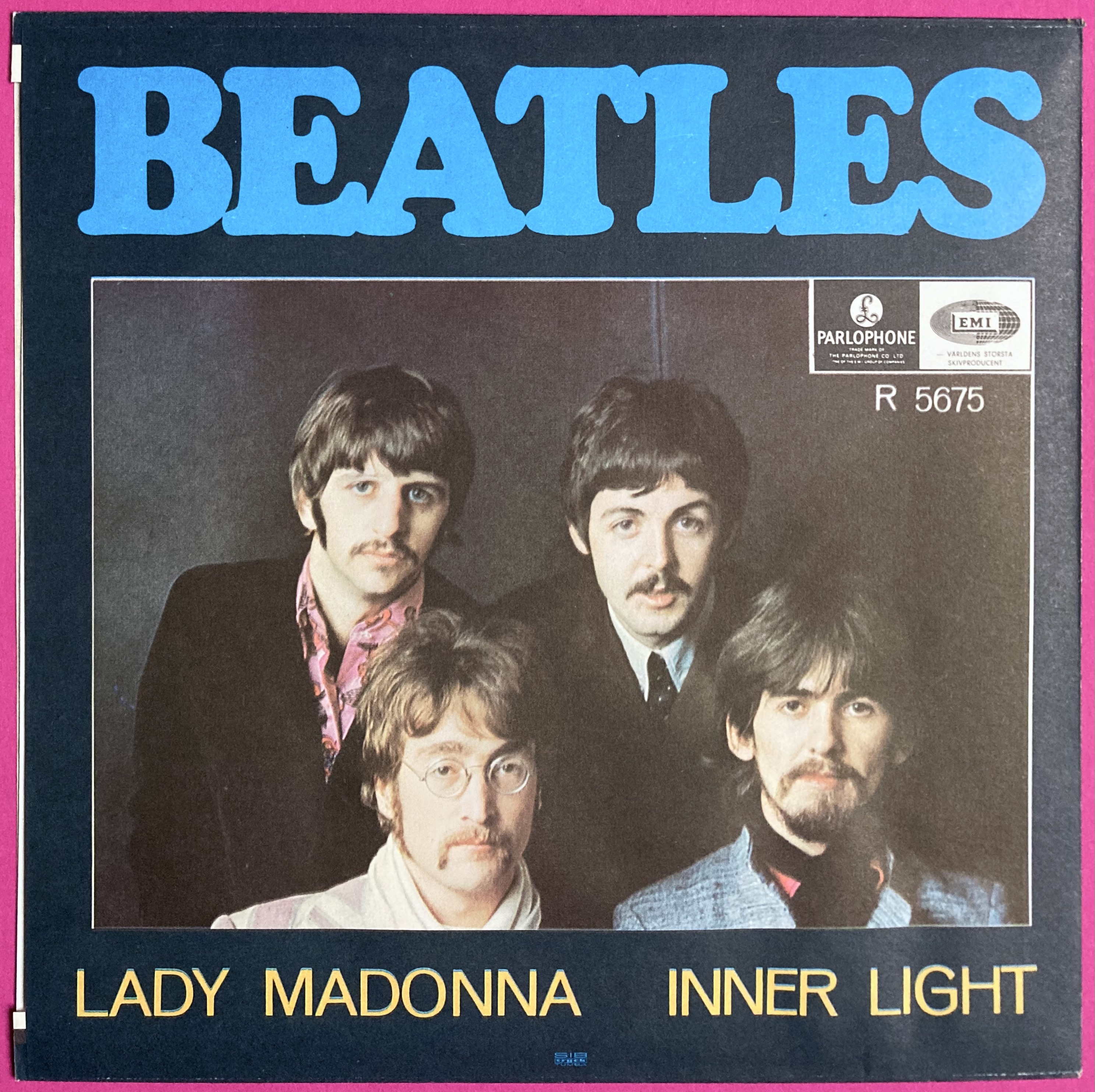 BEATLES - Lady Madonna 7" Swe PS 1968 - 2