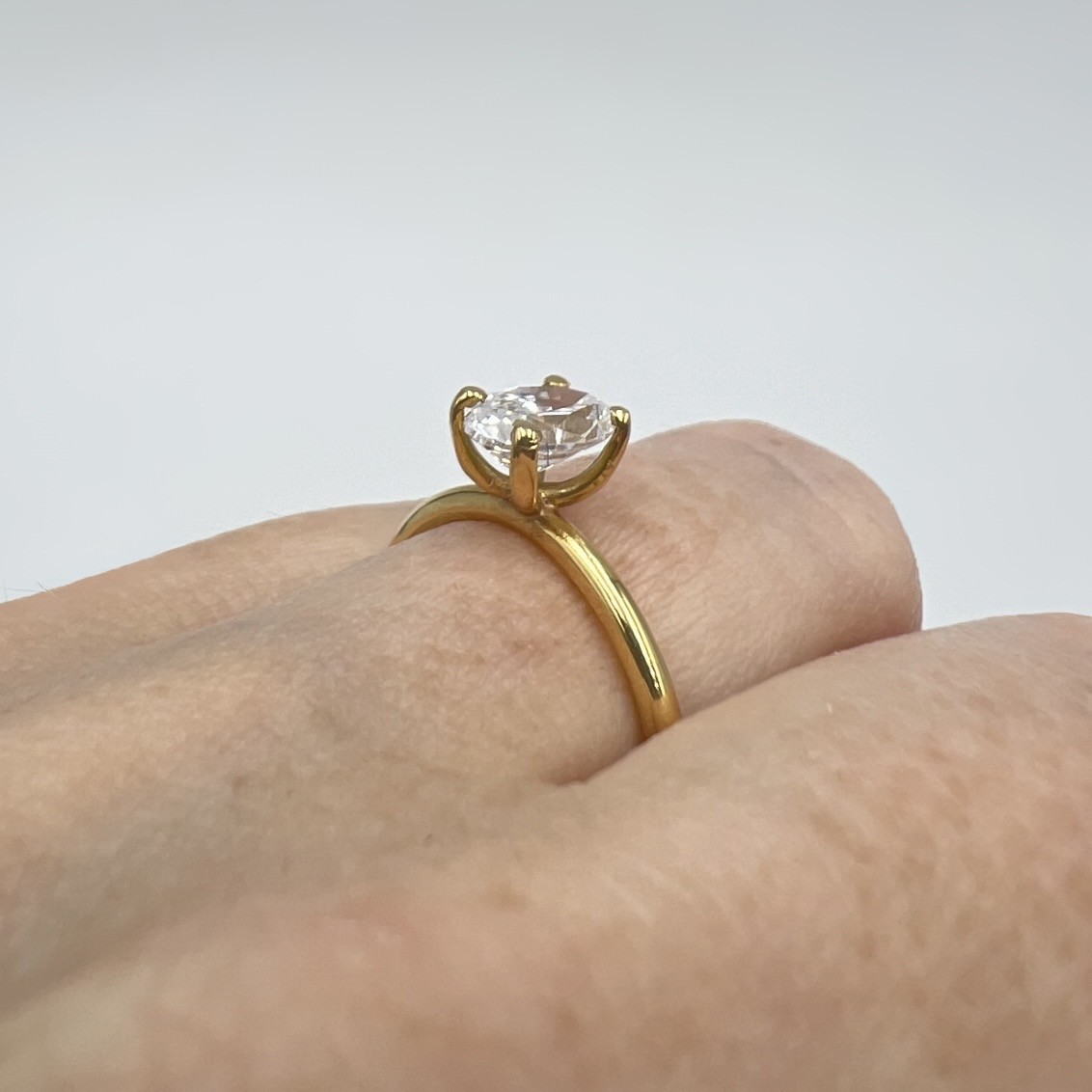 Ring Juno handgjord oval ädelsten guld 18 karat  - 7