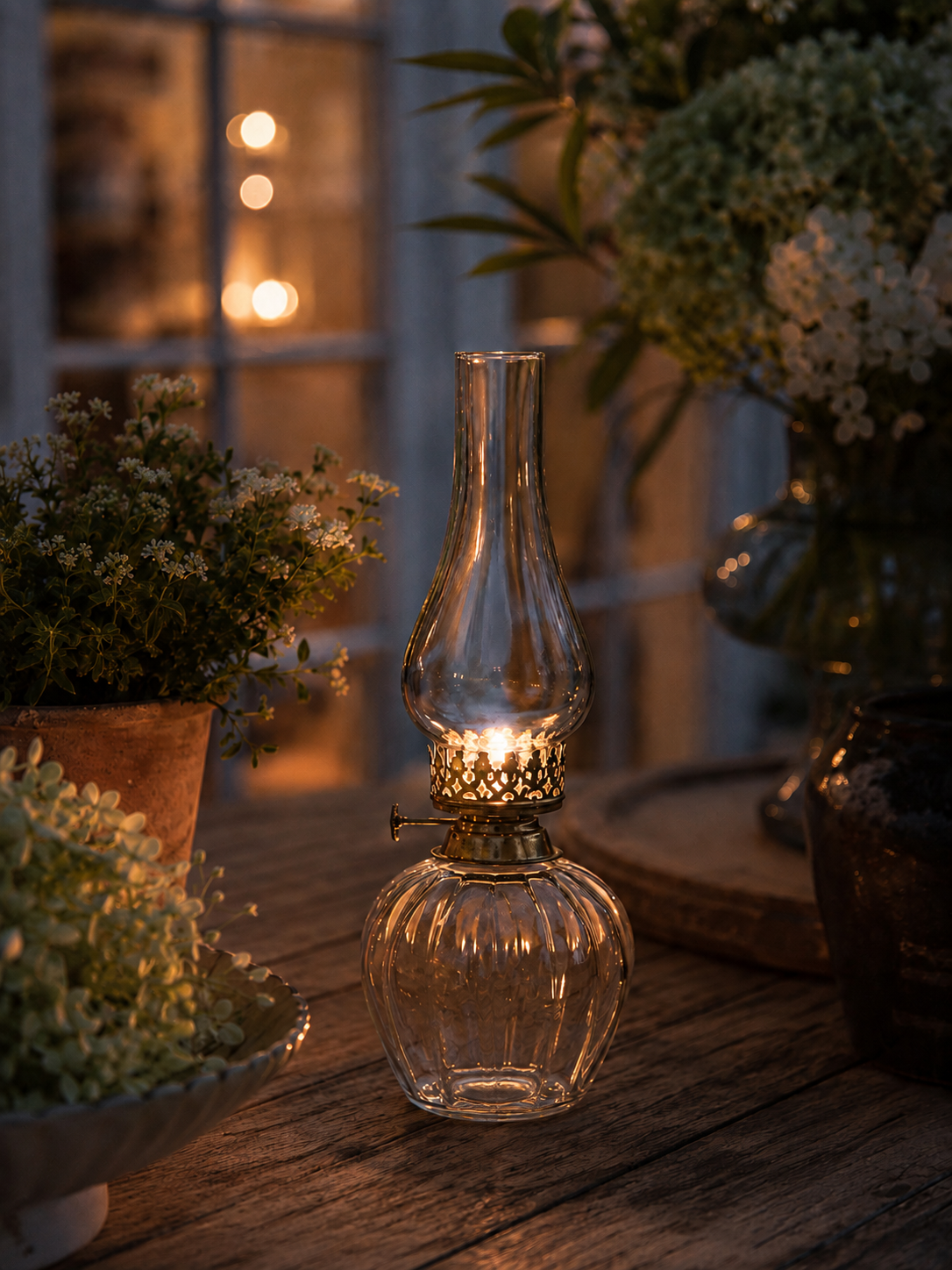Lykta - Ljusstake - Ljuslykta - Glas 33 cm - 6