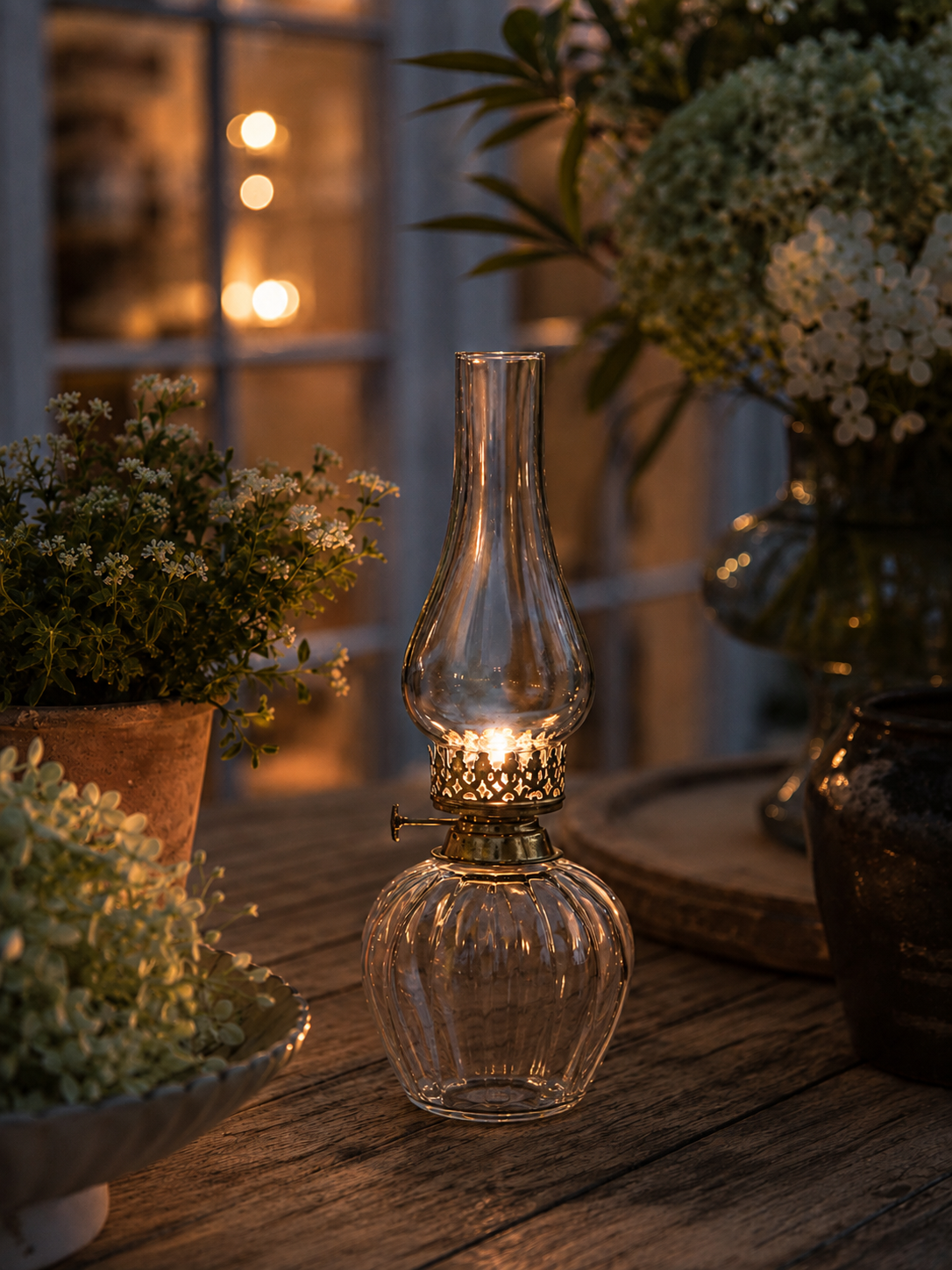 Lykta - Ljusstake - Ljuslykta - Glas 33 cm