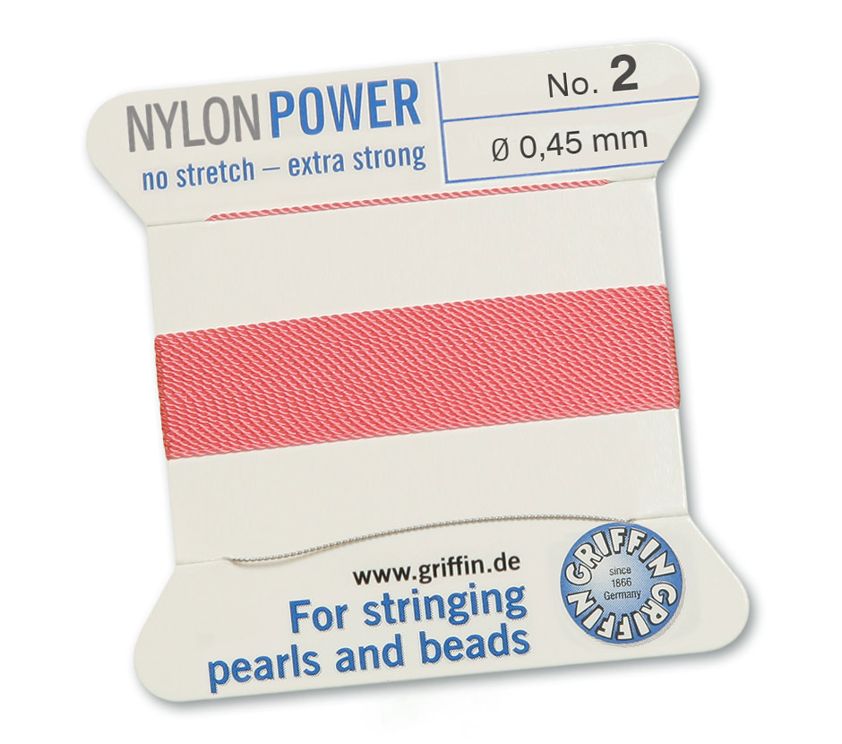 Pink 2, Nylonpower Nr.2 (~0,45 mm) 2m, 1pin ( Griffin dark pink )