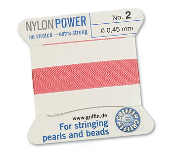 Pink 2, Nylonpower Nr.2 (~0,45 mm) 2m, 1pin ( Griffin dark pink )