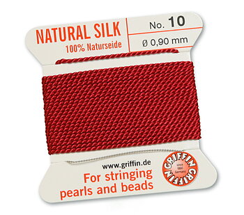 Dark Red 10, 100% Pearl Silk No.10 (~0,90 mm) 2m, 1 needle