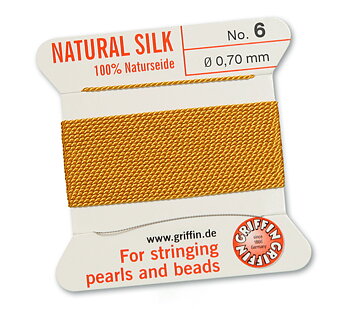 Lion Yellow 6, 100% Pearl Silk No.6 (~0,70 mm) 2m, 1needle ( Griffin amber )