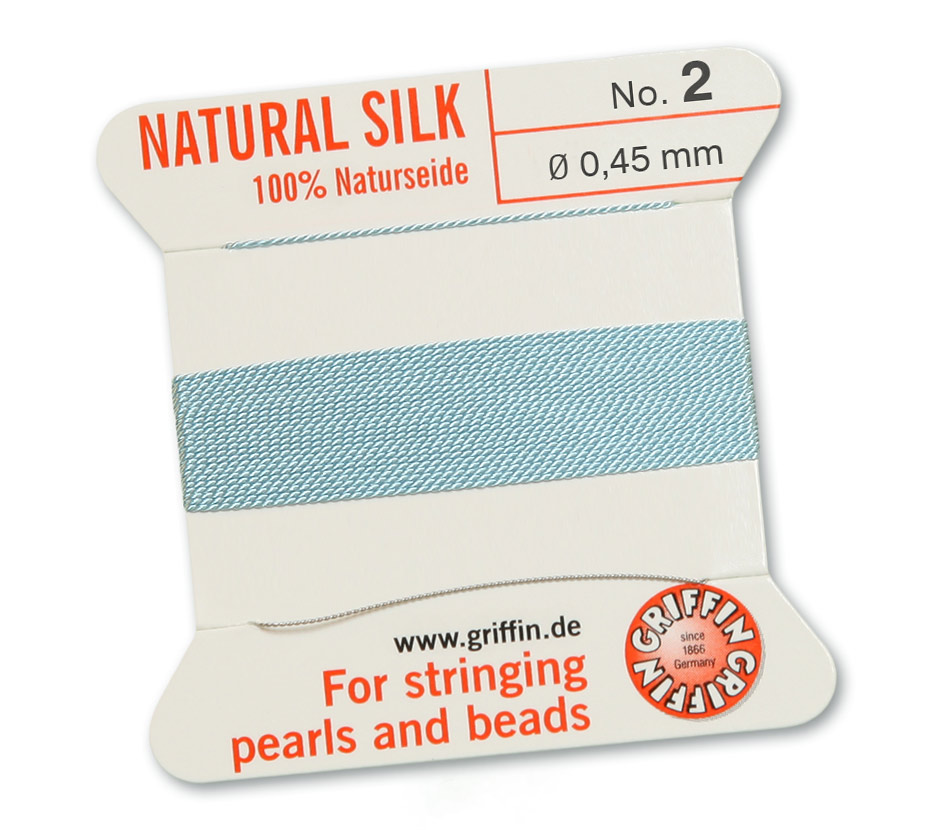 Light Blue 2, 100% Pearl Silk No.2 (~0,45 mm) 2m, 1needle