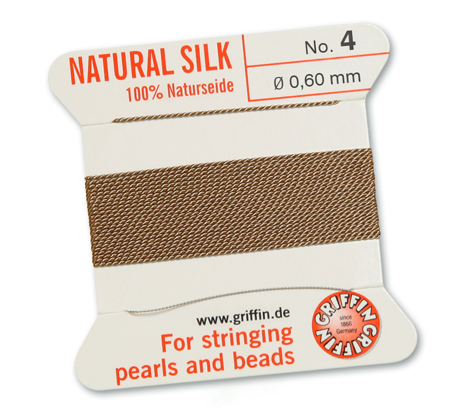 Nougat 4,  100% Pärlsilke Nr.4 (~0,60 mm) 2m 1nål